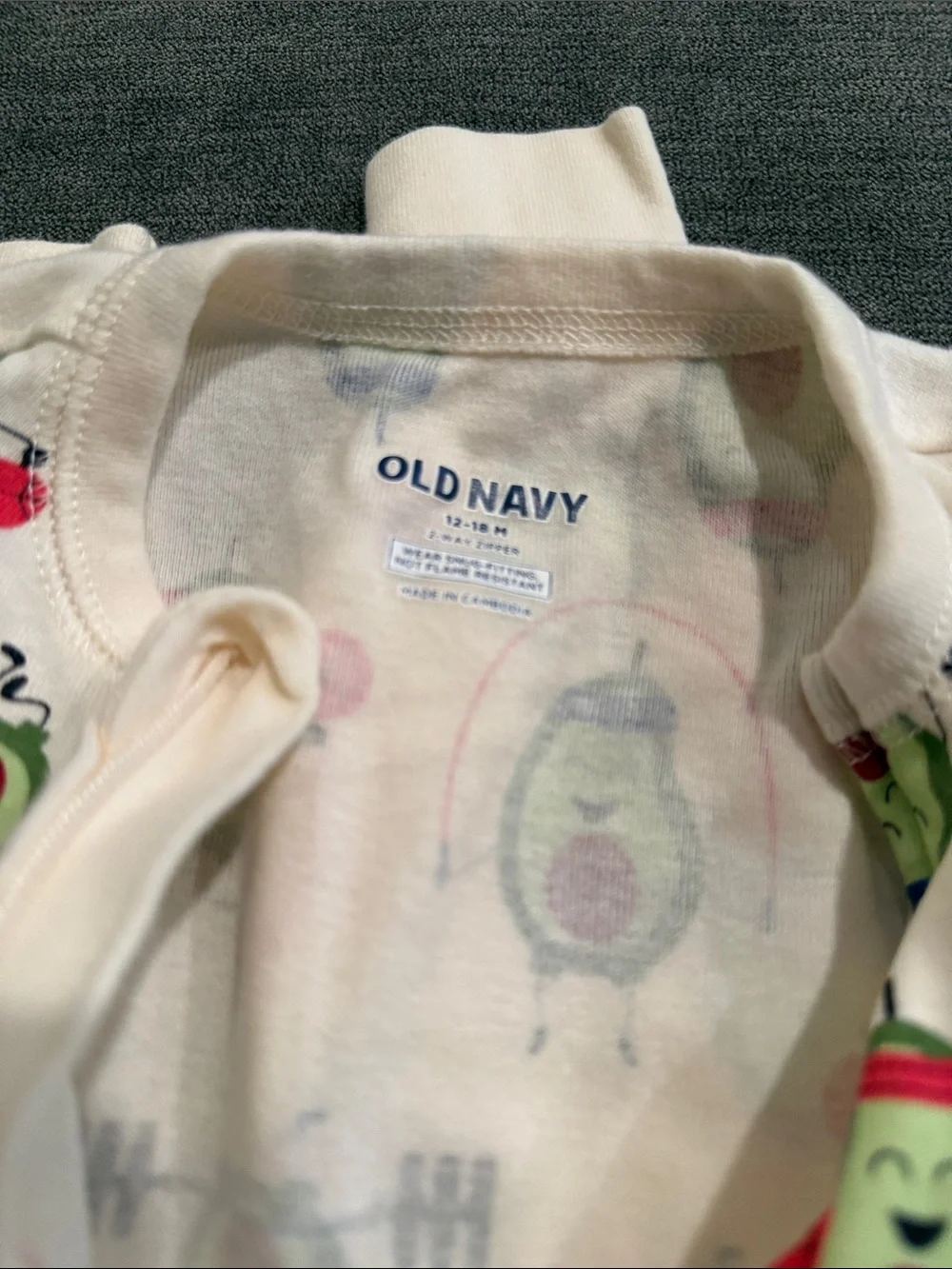 Old Navy Cream Sleeper with Avocado
